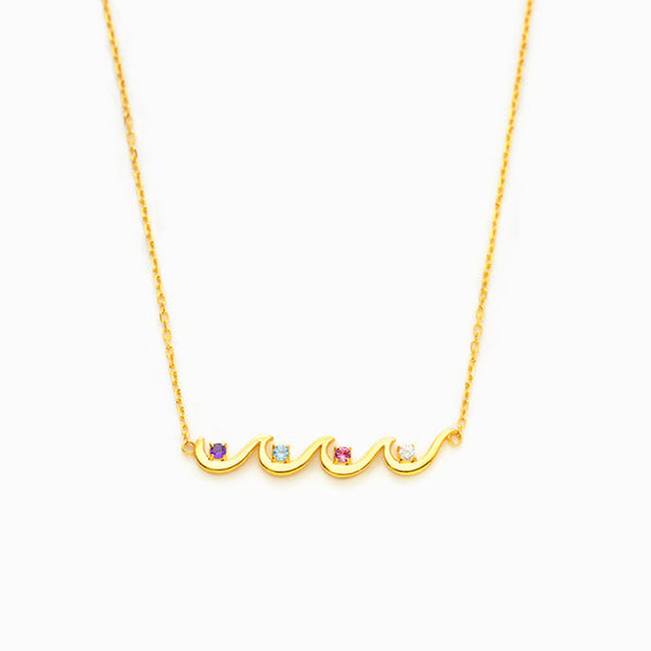 1-6 Birthstones Wave Necklace