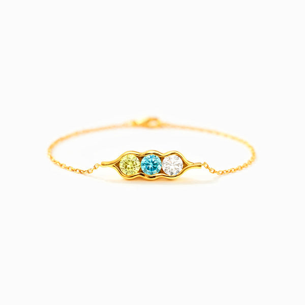 2-6 Birthstone Pea Pod Bracelet