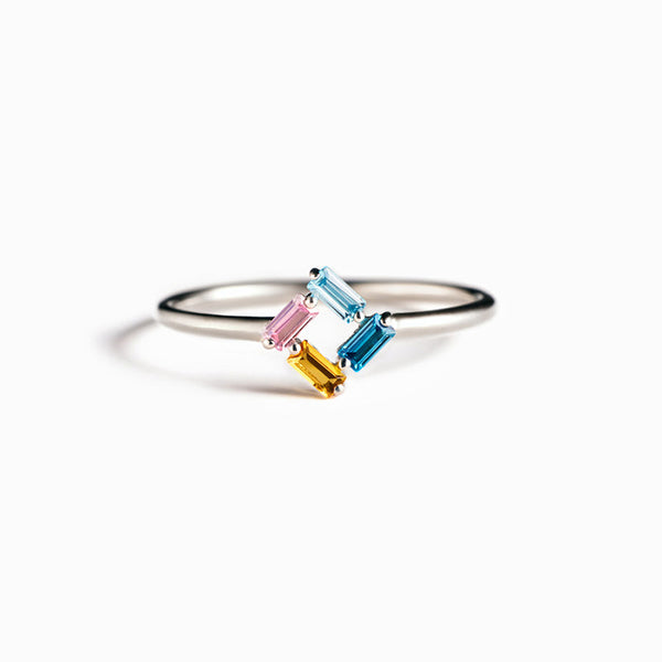 3-6 Baguette Birthstones Ring