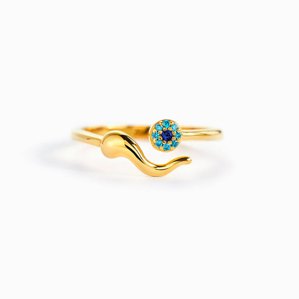 All Is Good Italian Horn Evil Eye Ring