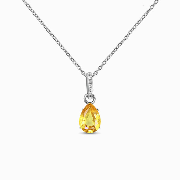 Citrine Pendant Necklace - November Birthstone