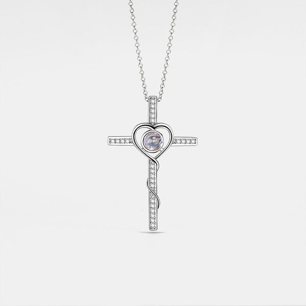 Custom Cross Projection Pendant Necklace