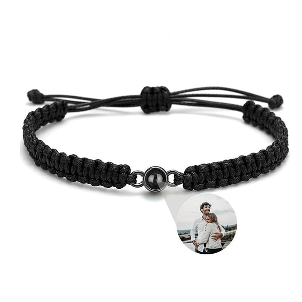 Personalized Photo Projection Bracelet - Braided Rope