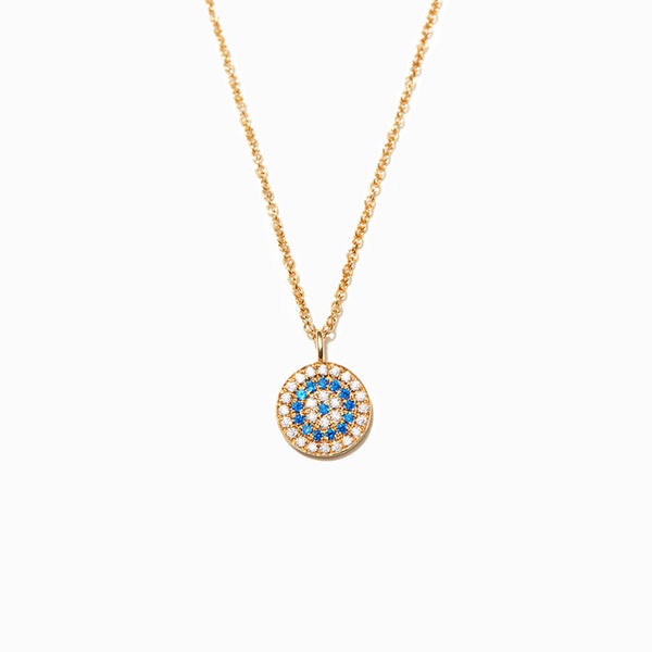 Evil Eye Disc Pendant Necklace