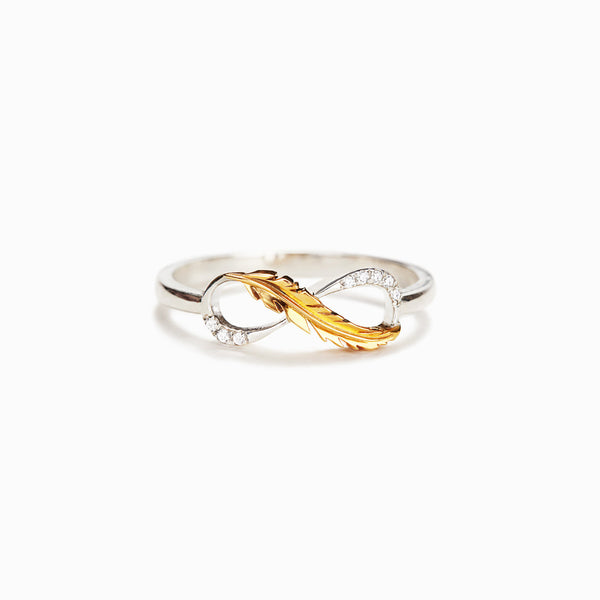 Feather From An Angel Infinity Ring