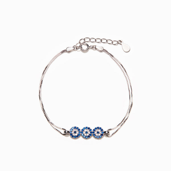 Good Luck Triple Evil Eye Bracelet