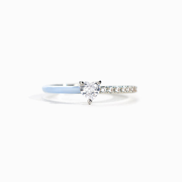 Love Me Until I'm Me Again Heart - Cut Half Enamel Ring