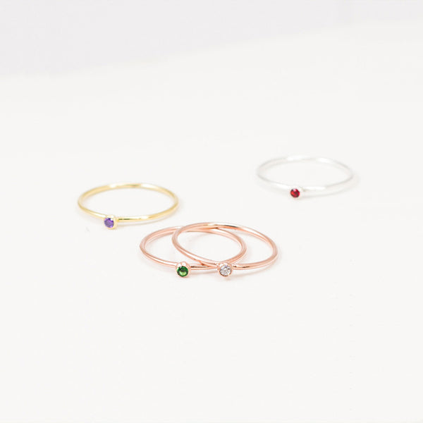 Minimalist Birthstone Ring