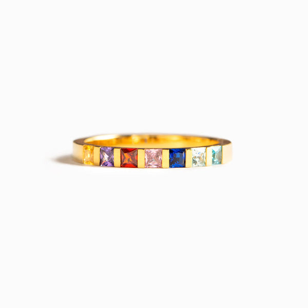 Personalized 1-6 Birthstones Single Band Ring