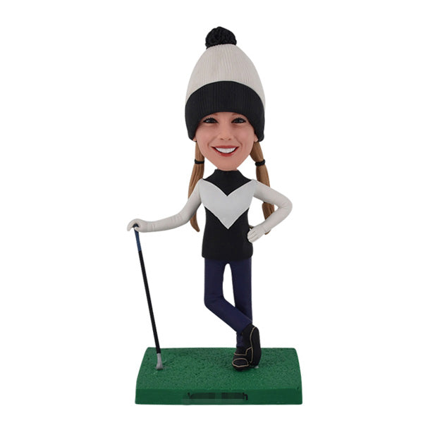 Personalized Female Golf Bobblehead from Photo