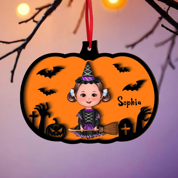 Personalized 2-Layer Wooden Bucket Tag for Halloween