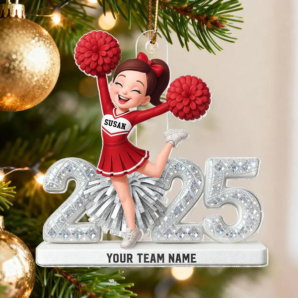Personalized Acrylic Ornament For Christmas Cheerleaders