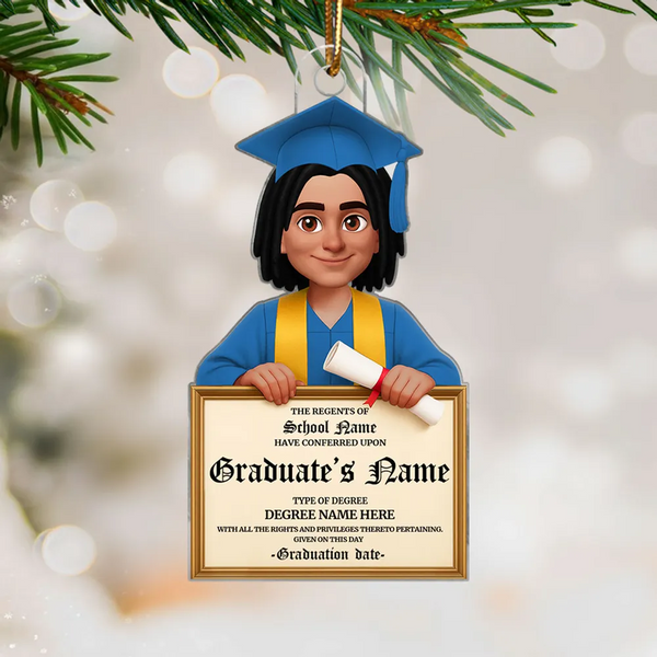 Personalized Acrylic Ornament For College/High School/University Graduation