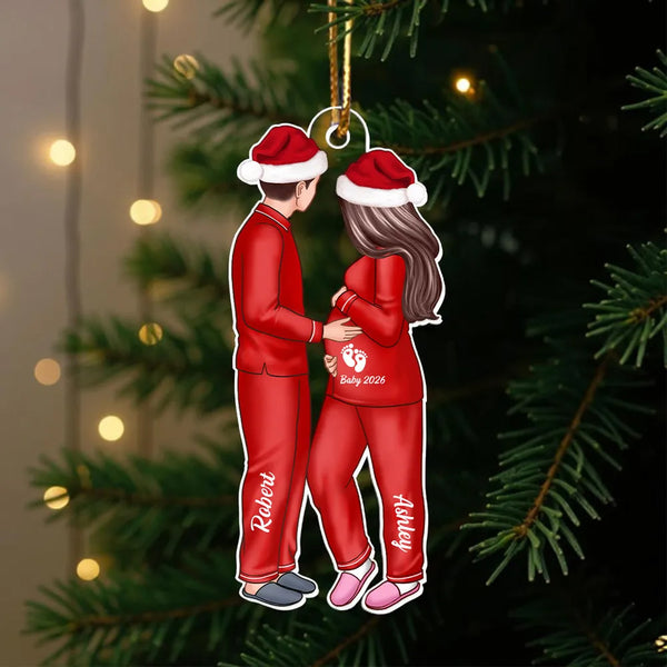 Personalized Acrylic Ornament For Expecting Parents Christmas Pregnancy