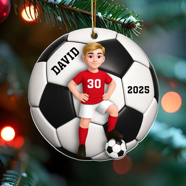 Personalized Acrylic Ornament For Soccer Girl/Boy