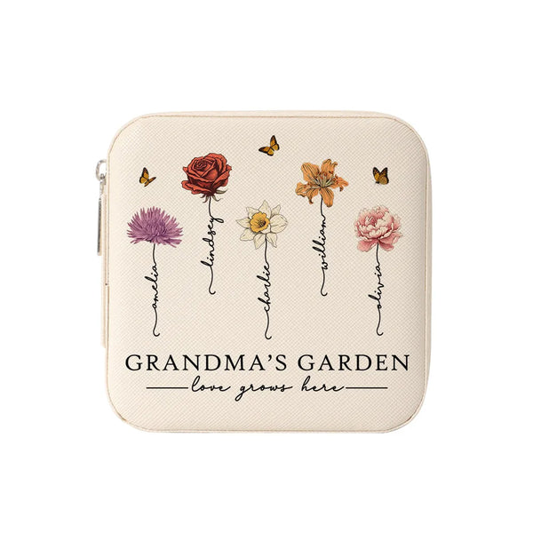 Personalized Jewelry Box with Beautiful Birth Month Flower