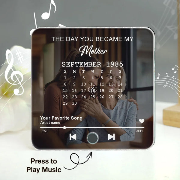 Personalized Music Fridge Magnet For Mom With Calendar Photo