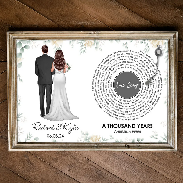 Personalized Poster For Bride & Groom Wedding Song Lyrics