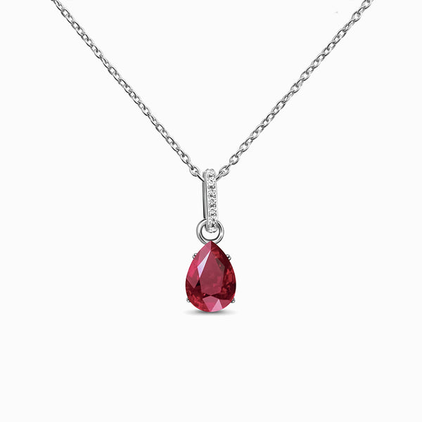 Ruby Pendant Necklace - July Birthstone