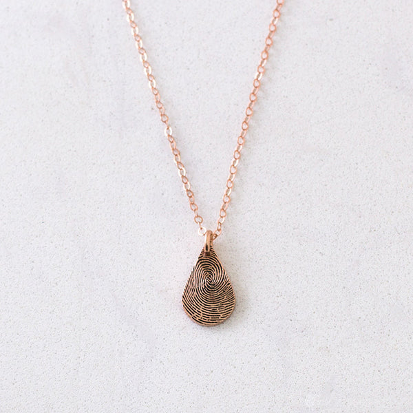 Tear Drop Fingerprint Necklace