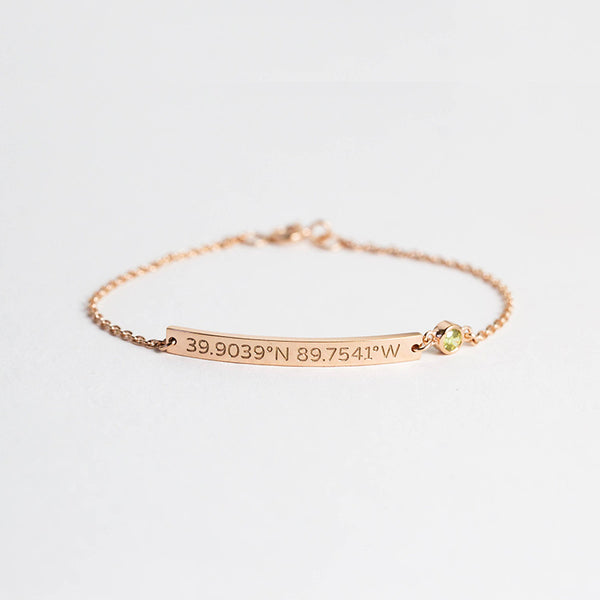 Thin Coordinates Bar Bracelet