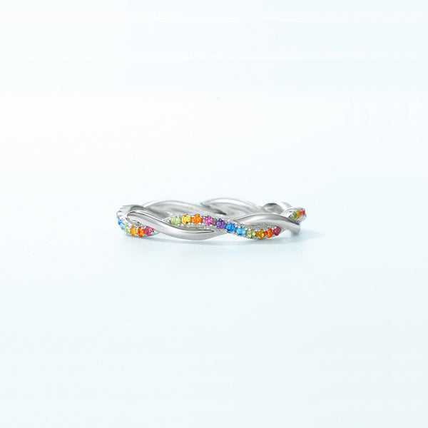 Through Every Twist and Turn Rainbow Spiral Ring