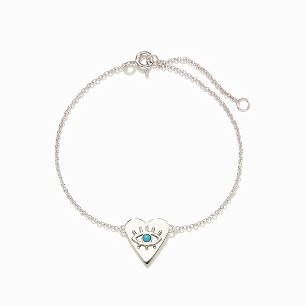 Turquoise Evil Eye Heart Bracelet